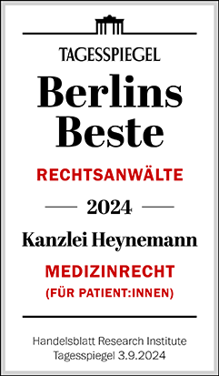 Berlins Beste Rechtsanwälte 2024 - Anwalt Medizinrecht Berlin Kanzlei Heynemann