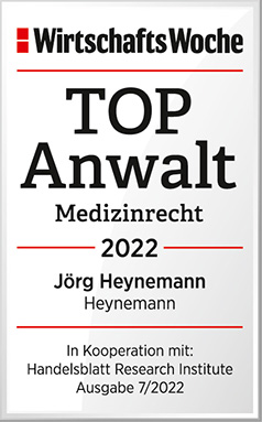 Top Anwalt Medizinrecht 2022 - Kanzlei Heynemann Berlin